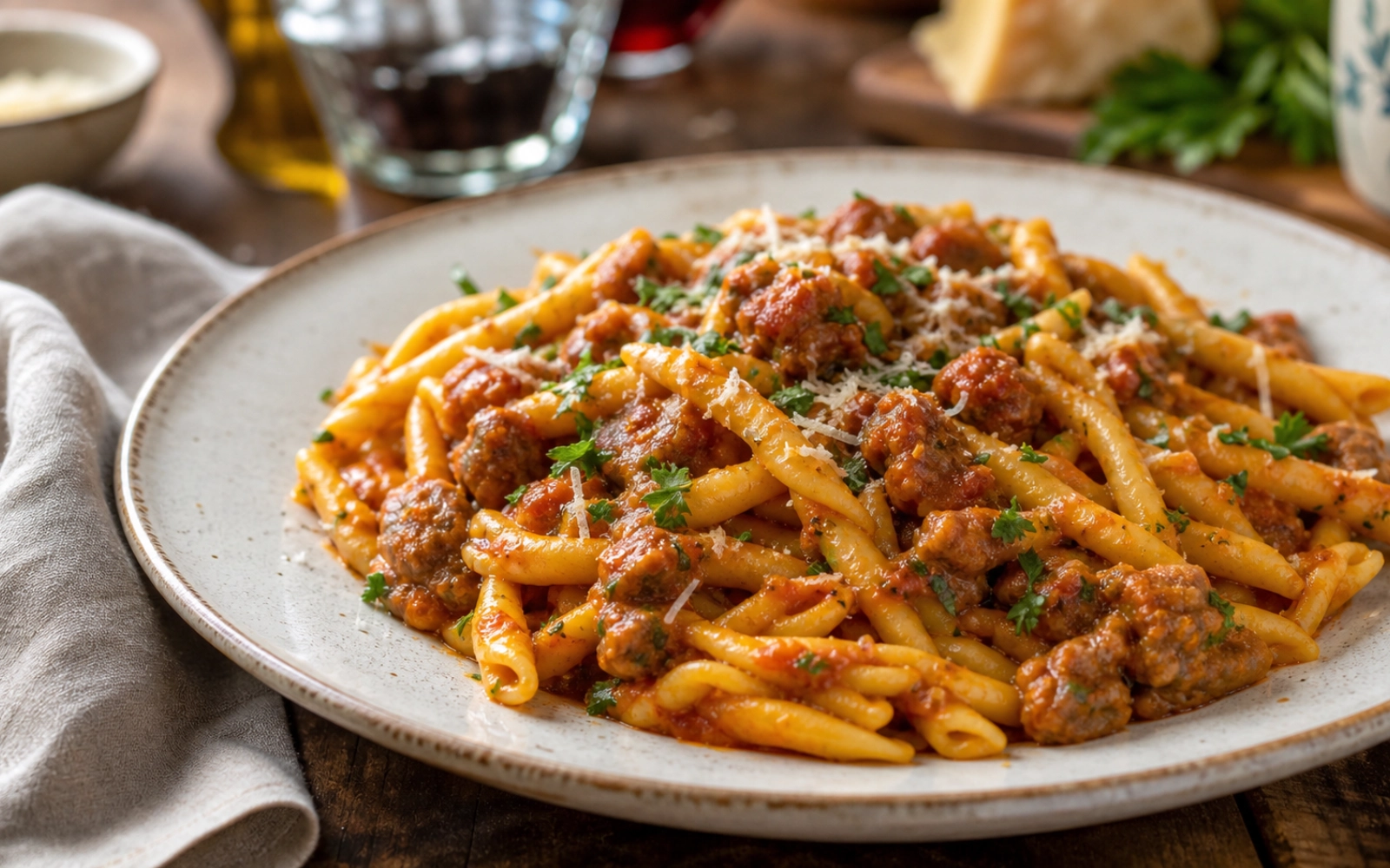 Strozzapreti con Salsiccia | Alex Schwank | Weinhelden.de