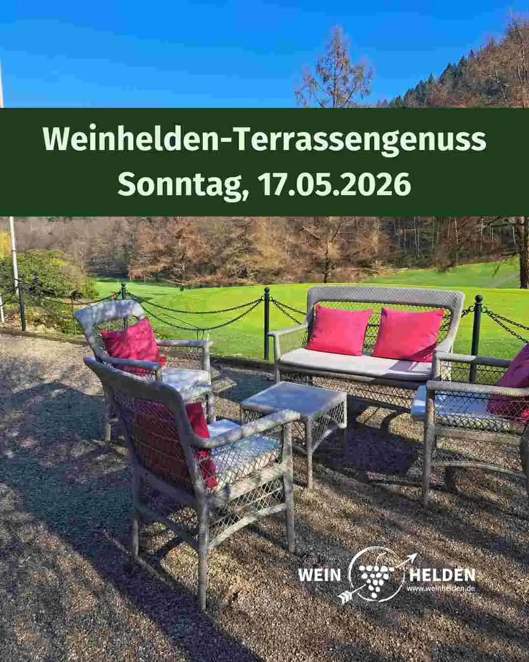Weinhelden-Terrassengenuss mit Christian Nett – Exklusive Degustation entalkoholisierter Weine und 3-Gang-Menü