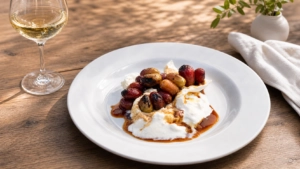 Rezept: Cremiger Burrata mit gegrillten Trauben bei weinhelden.de