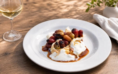 Burrata mit gegrillten Trauben